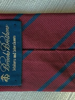 Brooks Brothers Burgundy Tie with Navy Stripes